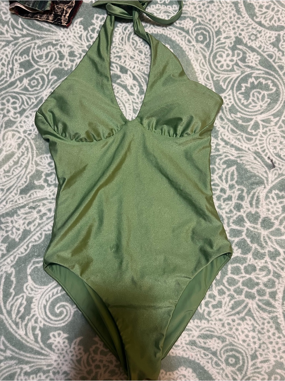 Green Halter One-Piece Swimsuit